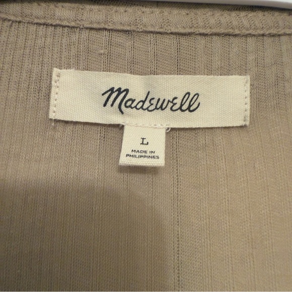 Madewell Variegated Rib V-Neck Polo Women’s Size L -NWOT - Picture 7 of 10